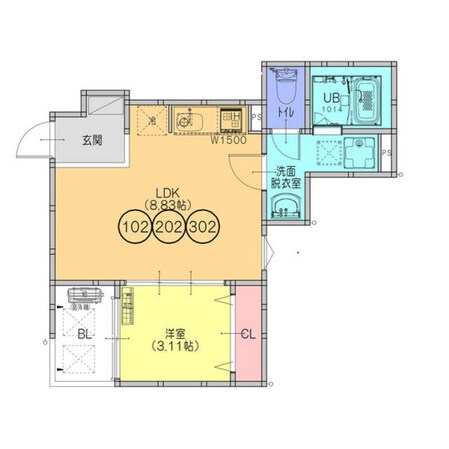 八尾駅 徒歩9分 1階の物件間取画像